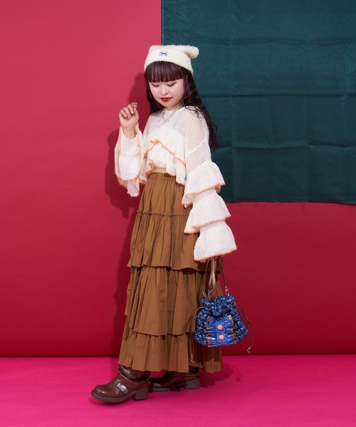 CIAOPANIC（チャオパニック）の「【＠yuna_maruu企画】【Me＋Me/ミープラスミー】シャーリングリボン巾着バッグ（ショルダーバッグ・レディース・ブラック/ブルー/シルバー・FREE）」の19枚目の写真