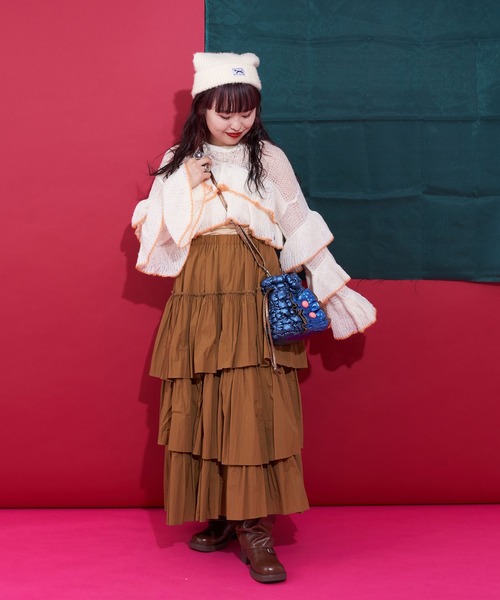 CIAOPANIC（チャオパニック）の「【＠yuna_maruu企画】【Me＋Me/ミープラスミー】シャーリングリボン巾着バッグ（ショルダーバッグ・レディース・ブラック/ブルー/シルバー・FREE）」の17枚目の写真