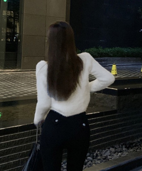 Miniministore（ミニミニストア）の「モヘアアンサンブルニット レディース韓国（ニット/セーター・レディース・ラベンダー/オフホワイト/ブラック/ブルー/イエロー/グリーン・フリー）」の9枚目の写真