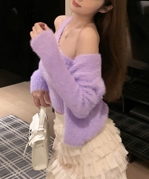 Miniministore（ミニミニストア）の「モヘアアンサンブルニット レディース韓国（ニット/セーター・レディース・ラベンダー/オフホワイト/ブラック/ブルー/イエロー/グリーン・フリー）」の14枚目の写真
