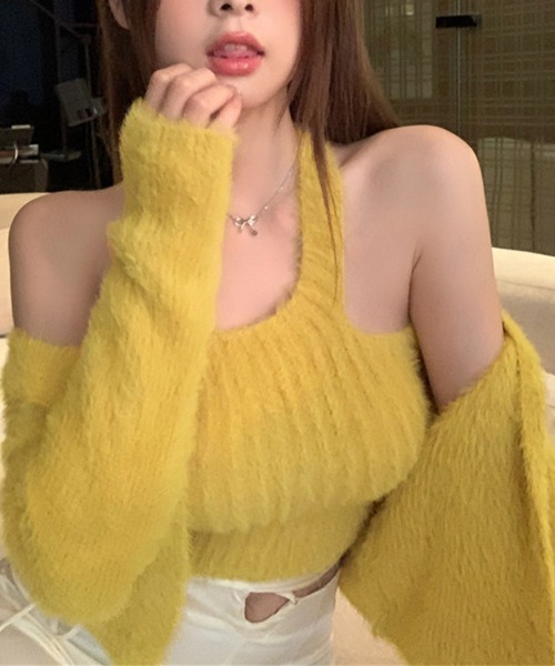 Miniministore（ミニミニストア）の「モヘアアンサンブルニット レディース韓国（ニット/セーター・レディース・ラベンダー/オフホワイト/ブラック/ブルー/イエロー/グリーン・フリー）」の16枚目の写真