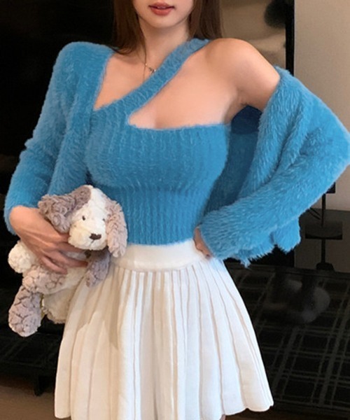 Miniministore（ミニミニストア）の「モヘアアンサンブルニット レディース韓国（ニット/セーター・レディース・ラベンダー/オフホワイト/ブラック/ブルー/イエロー/グリーン・フリー）」の19枚目の写真