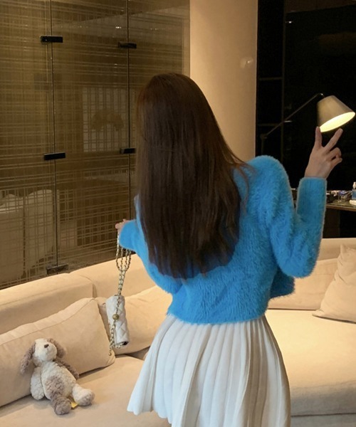 Miniministore（ミニミニストア）の「モヘアアンサンブルニット レディース韓国（ニット/セーター・レディース・ラベンダー/オフホワイト/ブラック/ブルー/イエロー/グリーン・フリー）」の21枚目の写真
