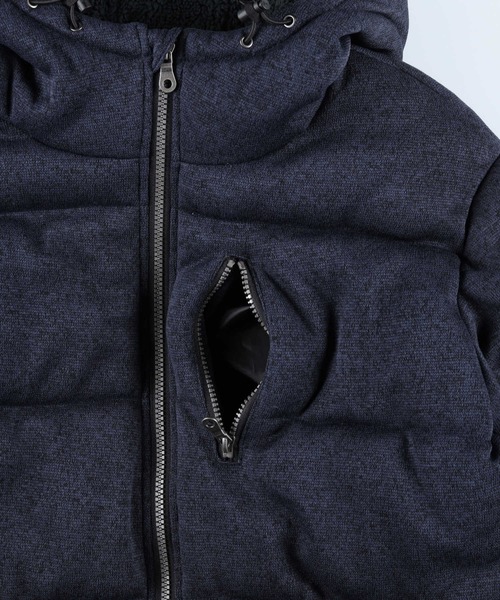 Right-on（ライトオン）の「ニットフリース素材中綿入り防寒パーカー（ダウンジャケット/コート・メンズ・グレー/ネイビー・L/M/XL）」の11枚目の写真