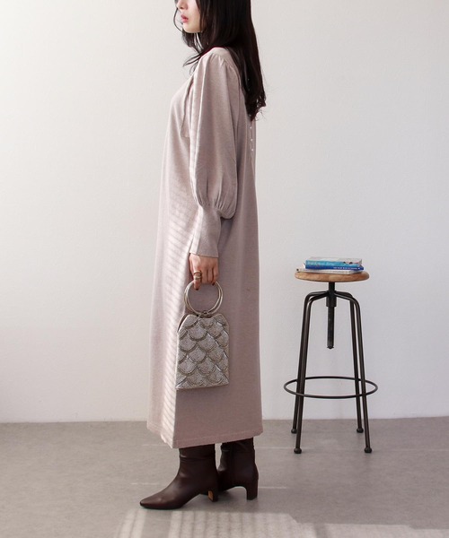 セール】2WAYパールボタンニットワンピース（ワンピース）｜Three Four