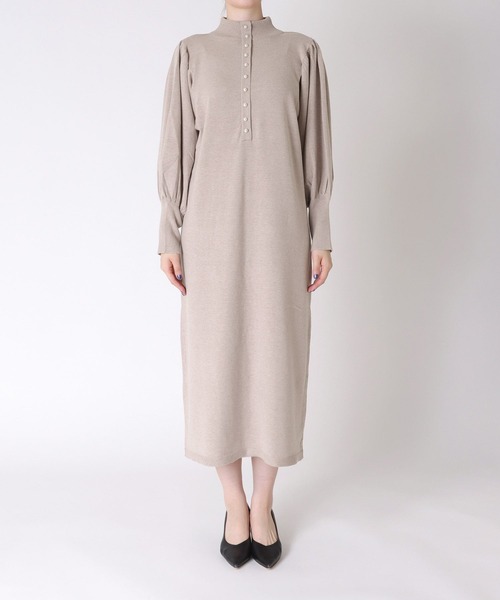 Three Four Time（ｽﾘｰﾌｫｰﾀｲﾑ）の「2WAYパールボタンニットワンピース（ワンピース・レディース・ブラック/ベージュ/グレー・FREE）」の18枚目の写真