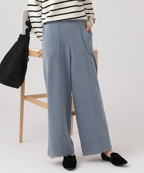 DRESKIP（ドレスキップ）の「◆もちもち ピンタックワイドパンツ【SHOO WARM/ストレッチ】（その他パンツ・レディース・チャコールグレー/ブラック/ライトブルー・03/02/04）」の3枚目の写真