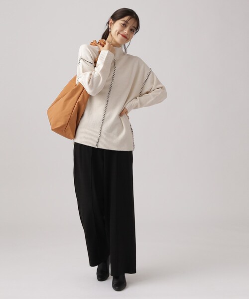 DRESKIP（ドレスキップ）の「◆もちもち ピンタックワイドパンツ【SHOO WARM/ストレッチ】（その他パンツ・レディース・チャコールグレー/ブラック/ライトブルー・03/02/04）」の4枚目の写真