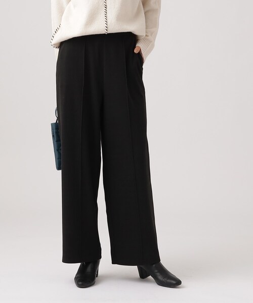 DRESKIP（ドレスキップ）の「◆もちもち ピンタックワイドパンツ【SHOO WARM/ストレッチ】（その他パンツ・レディース・チャコールグレー/ブラック/ライトブルー・03/02/04）」の6枚目の写真