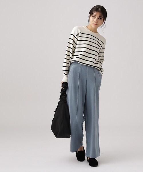 DRESKIP（ドレスキップ）の「◆もちもち ピンタックワイドパンツ【SHOO WARM/ストレッチ】（その他パンツ・レディース・チャコールグレー/ブラック/ライトブルー・03/02/04）」の7枚目の写真