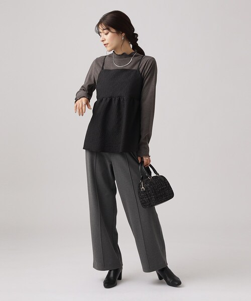 DRESKIP（ドレスキップ）の「◆もちもち ピンタックワイドパンツ【SHOO WARM/ストレッチ】（その他パンツ・レディース・チャコールグレー/ブラック/ライトブルー・03/02/04）」の10枚目の写真