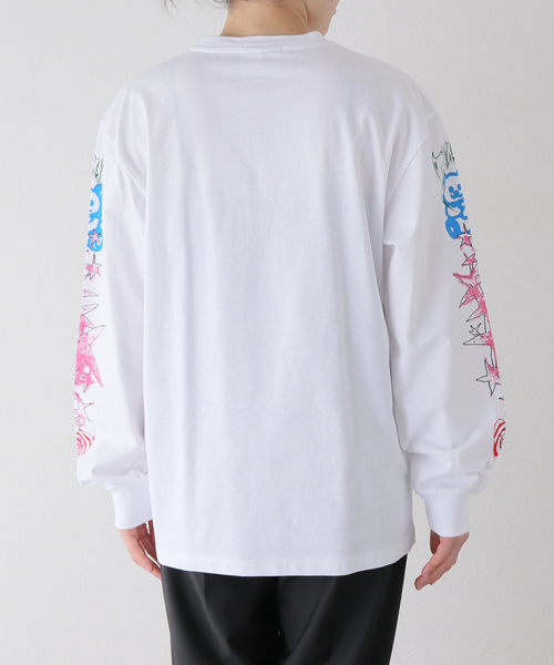 ganni ロンT GANNI（ガニー） 長袖 Tシャツ Re-cut Heavy Jersey Animals Long
