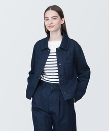 無印良品 再生ウール混ショートコート　レディース　M　ダークネイビー　MUJI 無印良品（ムジルシリョウヒン）の「再生ウール混ショートコート