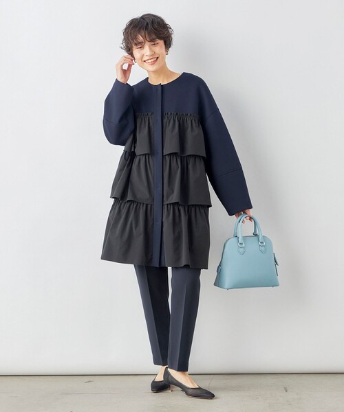 NOLLEY’S（ノーリーズ）の「ウォッシャブルエアボールラッフルコート（その他アウター・レディース・ネイビー/ベージュ/ブラック・FREE）」の12枚目の写真