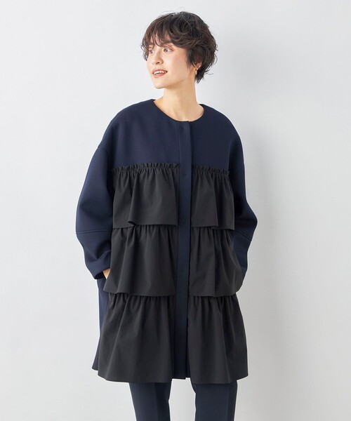 NOLLEY’S（ノーリーズ）の「ウォッシャブルエアボールラッフルコート（その他アウター・レディース・ネイビー/ベージュ/ブラック・FREE）」の15枚目の写真
