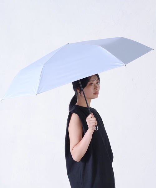 nifty colors(ニフティーカラーズ)の「【日傘 晴雨兼用】sun shade slender mini 55㎝(折りたたみ傘・レディース・ブラック/サックスブルー/ベージュ/ミント/ネイビー/ホワイト/グレー/ピンク・FREE)」の7枚目の写真