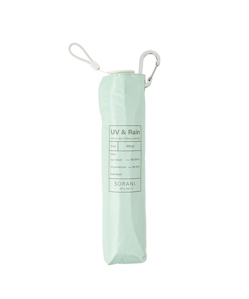 nifty colors(ニフティーカラーズ)の「【日傘 晴雨兼用】sun shade slender mini 55㎝(折りたたみ傘・レディース・ブラック/サックスブルー/ベージュ/ミント/ネイビー/ホワイト/グレー/ピンク・FREE)」の5枚目の写真