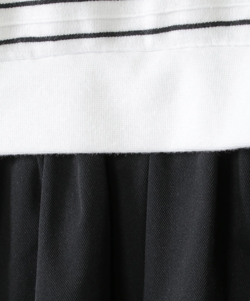 ikka（イッカ）の「【親子コーデ】リップルボーダードッキングワンピース（120~160cm）（ワンピース・キッズ・オフホワイト/ブラック・140/130/120/150/160）」の7枚目の写真