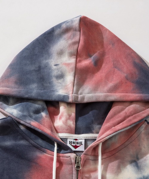 HOOK（フック）の「HOOK -original- タイダイ染めジップパーカー（パーカー・メンズ・ダークグリーン/ミント/レッド・M/L/XL）」の9枚目の写真