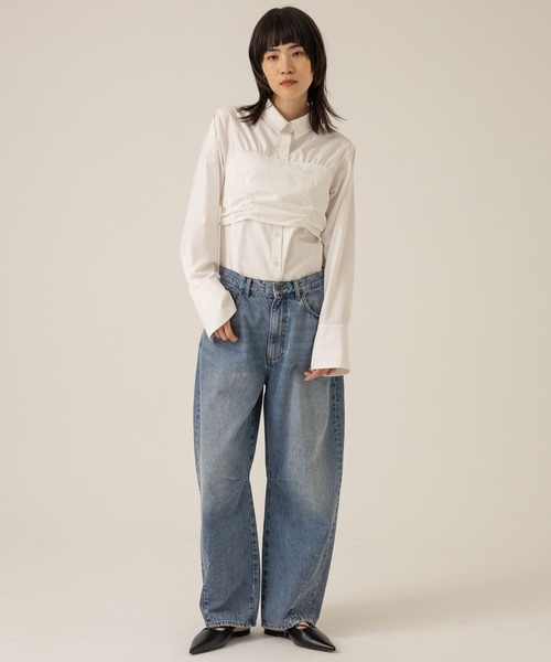 eL（エル）の「【eL】Cocoon Wide Denim Pants/104516（デニムパンツ・レディース・ダークブルー/ライトブルー・MEDIUM/SMALL）」の9枚目の写真