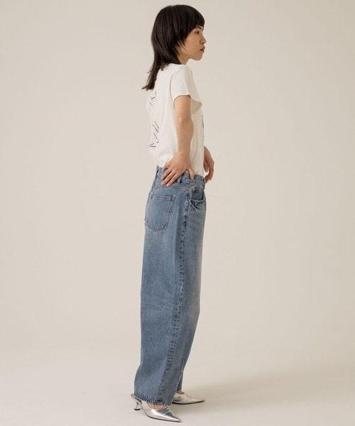 eL（エル）の「【eL】Cocoon Wide Denim Pants/104516（デニムパンツ・レディース・ダークブルー/ライトブルー・MEDIUM/SMALL）」の3枚目の写真