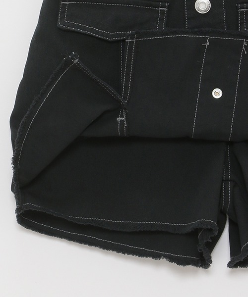 by LOVEiT（バイラビット）の「前釦デニムスカパン（スカート・キッズ・ブラック/サックスブルー/エメラルド/ベージュ・130cm/140cm/150cm/160cm/120cm）」の19枚目の写真