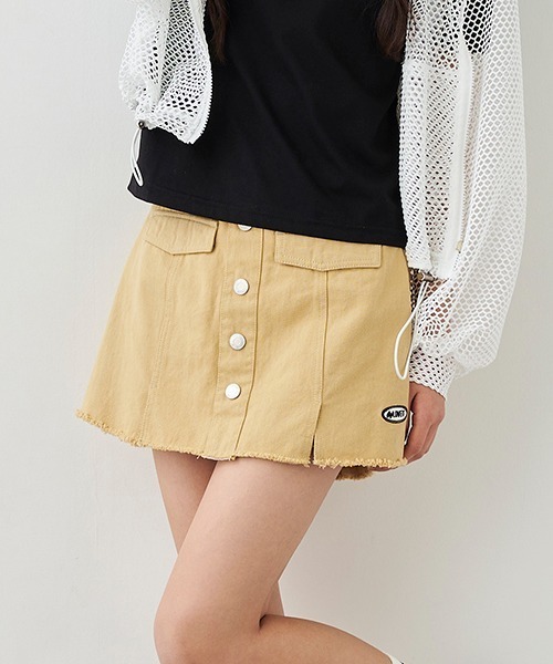 by LOVEiT（バイラビット）の「前釦デニムスカパン（スカート・キッズ・ブラック/サックスブルー/エメラルド/ベージュ・130cm/140cm/150cm/160cm/120cm）」の15枚目の写真