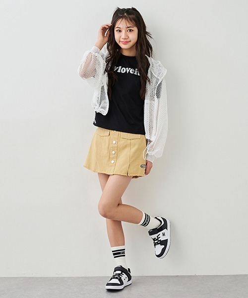 by LOVEiT（バイラビット）の「前釦デニムスカパン（スカート・キッズ・ブラック/サックスブルー/エメラルド/ベージュ・130cm/140cm/150cm/160cm/120cm）」の16枚目の写真