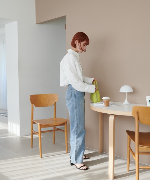 DISCOAT（ディスコート）の「ブロードショートシャツ（シャツ/ブラウス・レディース・オフホワイト/ブルー/サックスブルー・FREE）」の10枚目の写真