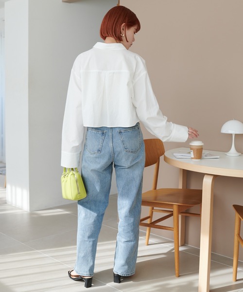 DISCOAT（ディスコート）の「ブロードショートシャツ（シャツ/ブラウス・レディース・オフホワイト/ブルー/サックスブルー・FREE）」の11枚目の写真