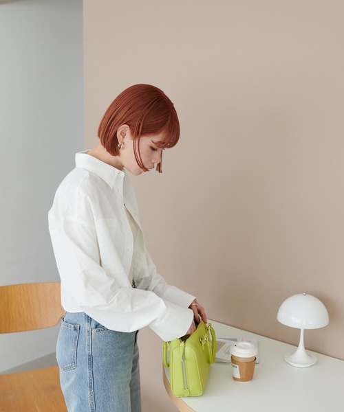 DISCOAT（ディスコート）の「ブロードショートシャツ（シャツ/ブラウス・レディース・オフホワイト/ブルー/サックスブルー・FREE）」の7枚目の写真