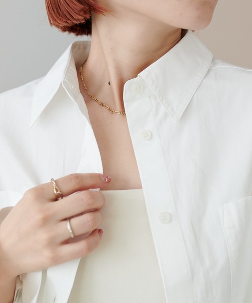 DISCOAT（ディスコート）の「ブロードショートシャツ（シャツ/ブラウス・レディース・オフホワイト/ブルー/サックスブルー・FREE）」の12枚目の写真