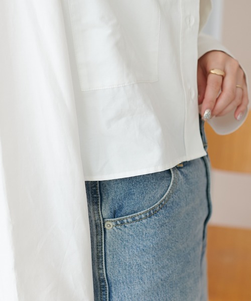 DISCOAT（ディスコート）の「ブロードショートシャツ（シャツ/ブラウス・レディース・オフホワイト/ブルー/サックスブルー・FREE）」の16枚目の写真