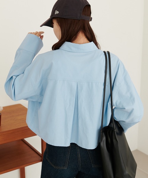 DISCOAT（ディスコート）の「ブロードショートシャツ（シャツ/ブラウス・レディース・オフホワイト/ブルー/サックスブルー・FREE）」の21枚目の写真