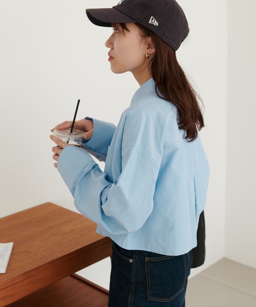 DISCOAT（ディスコート）の「ブロードショートシャツ（シャツ/ブラウス・レディース・オフホワイト/ブルー/サックスブルー・FREE）」の20枚目の写真