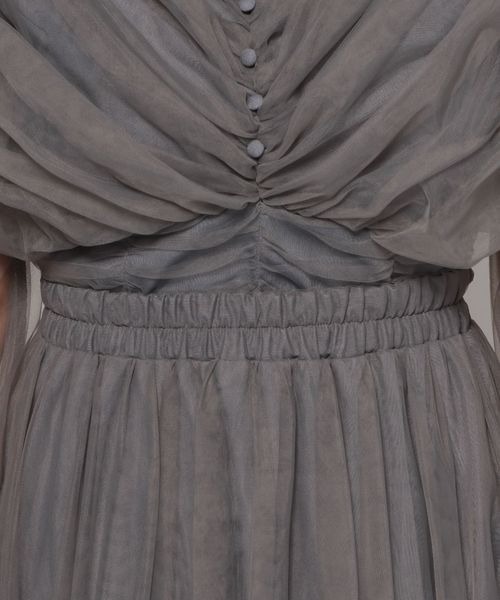 mysty woman（ミスティウーマン）の「ティアードチュールスカート 108217（スカート・レディース・アイボリー/チャコールグレー/ライトグリーン・FREE）」の16枚目の写真