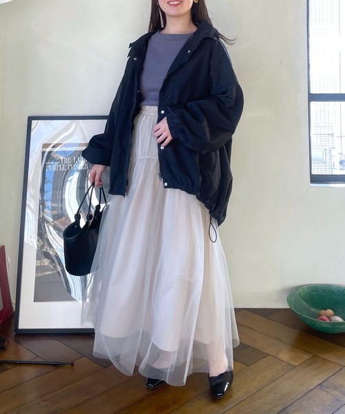 mysty woman（ミスティウーマン）の「ティアードチュールスカート 108217（スカート・レディース・アイボリー/チャコールグレー/ライトグリーン・FREE）」の21枚目の写真