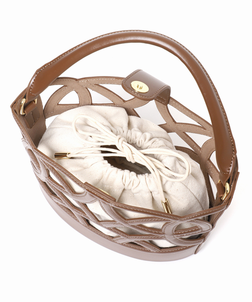 LE TALON(ルタロン)の「LE TALON ラウンドカッティングバスケット(トートバッグ・レディース・ベージュ/ブラウン/アイボリー/サックスブルー・FREE)」の15枚目の写真