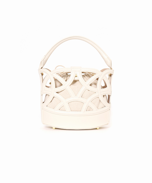 LE TALON(ルタロン)の「LE TALON ラウンドカッティングバスケット(トートバッグ・レディース・ベージュ/ブラウン/アイボリー/サックスブルー・FREE)」の6枚目の写真