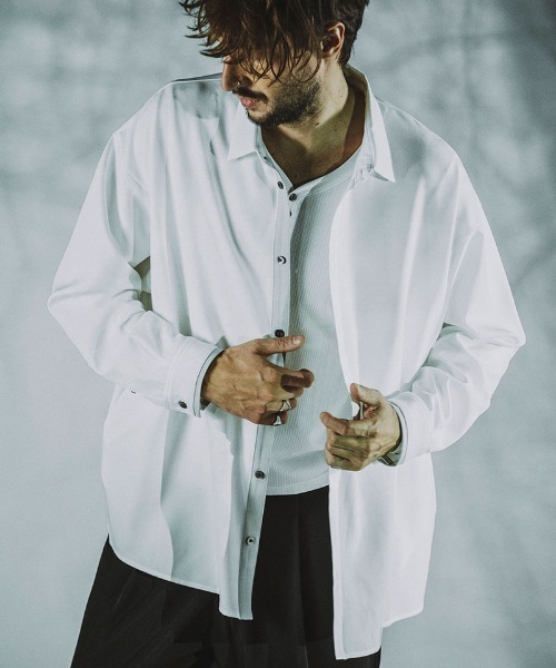 【☾出品】 NO ID.（ノーアイディ）の「ms5594-ﾄﾞﾛｯﾌﾟｼｮﾙﾀﾞｰBIG-SH シャツ