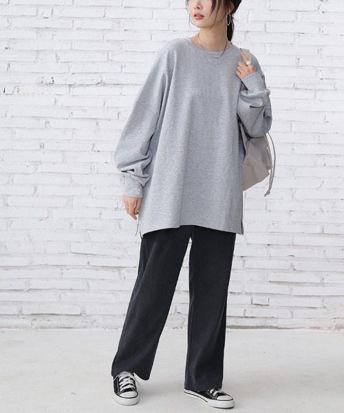 Doux Belle(ドゥーベル)の「Aラインフレアスウェット(Tシャツ/カットソー・レディース・グリーン/グレー/アイボリー/ブラック・FREE)」の18枚目の写真