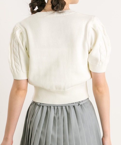 OLIVE des OLIVE(オリーブデオリーブ)の「ピンバッチ付ケーブルニット 1041050190(ニット/セーター・レディース・オフホワイト/レッド/ネイビー/ブルー・FREE)」の22枚目の写真