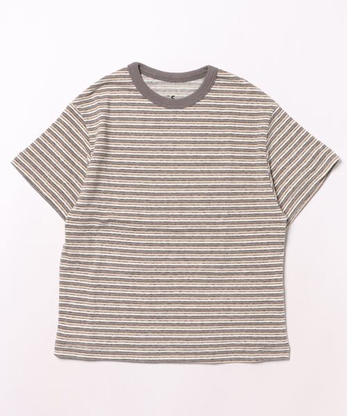 Smoothy（スムージー）の「Smoothy Multi border Tee / スムージー マルチボーダーTシャツ（Tシャツ/カットソー・キッズ・ブルー/グレー/ベージュ・SMALL/MEDIUM/LARGE/X-LARGE）」の5枚目の写真