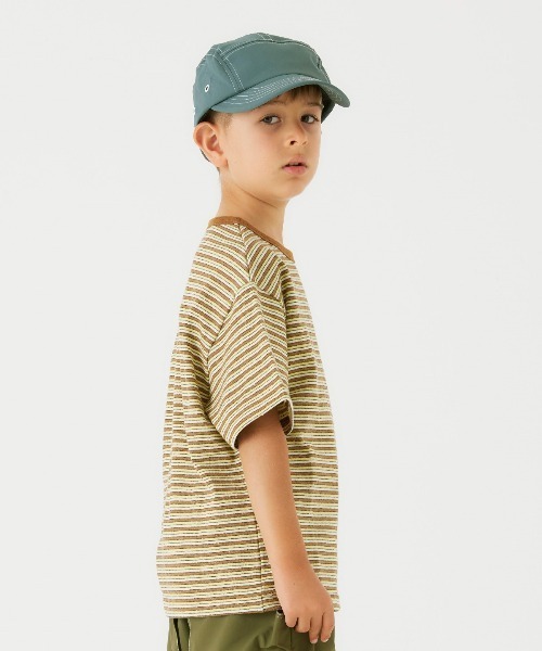 Smoothy（スムージー）の「Smoothy Multi border Tee / スムージー マルチボーダーTシャツ（Tシャツ/カットソー・キッズ・ブルー/グレー/ベージュ・SMALL/MEDIUM/LARGE/X-LARGE）」の10枚目の写真