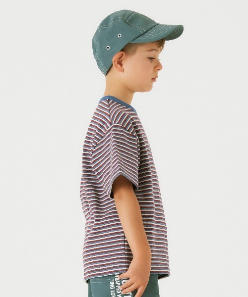 Smoothy（スムージー）の「Smoothy Multi border Tee / スムージー マルチボーダーTシャツ（Tシャツ/カットソー・キッズ・ブルー/グレー/ベージュ・SMALL/MEDIUM/LARGE/X-LARGE）」の12枚目の写真