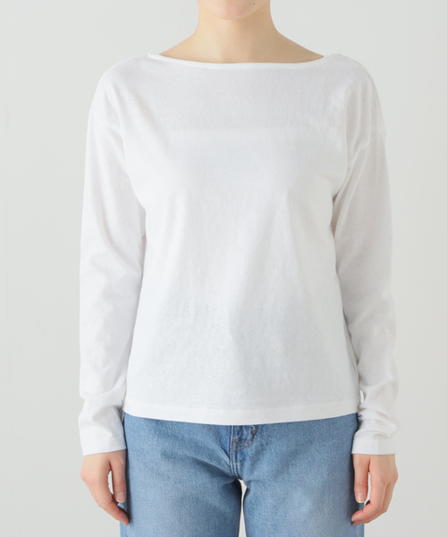 La TOTALITE(ラトータリテ)の「【onit/オニット】ラフィー天竺バックオープンロングスリーブTシャツ(Tシャツ/カットソー・レディース・ホワイト/ブラック・2)」の16枚目の写真