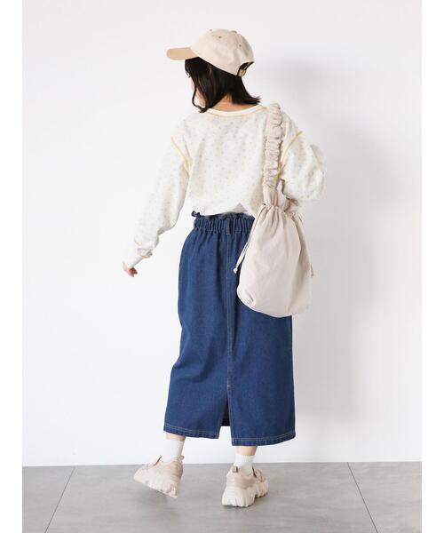 ehka sopo(エヘカソポ)の「くしゅくしゅギャザートートバッグ(ハンドバッグ・レディース・サックスブルー/グリーン/キナリ・F)」の4枚目の写真