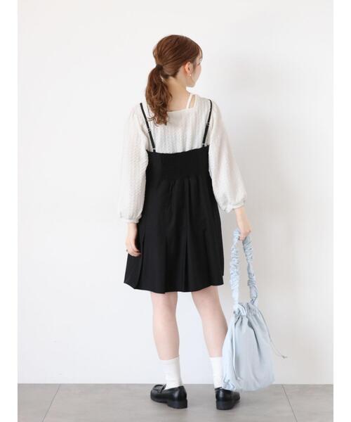 ehka sopo(エヘカソポ)の「くしゅくしゅギャザートートバッグ(ハンドバッグ・レディース・サックスブルー/グリーン/キナリ・F)」の9枚目の写真