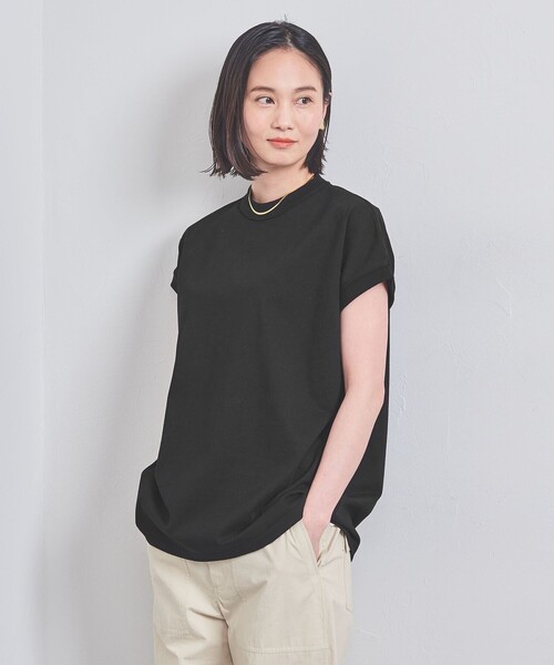 ATON(エイトン)の「<ATON>AIR OVER カットソー(Tシャツ/カットソー・レディース・ホワイト/ブラック・1)」の2枚目の写真