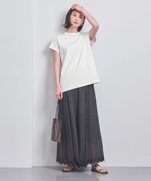 ATON(エイトン)の「<ATON>AIR OVER カットソー(Tシャツ/カットソー・レディース・ホワイト/ブラック・1)」の3枚目の写真
